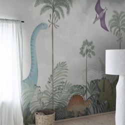 Fototapet, Dinosaur World, Light Green, Rebel Walls - Img 3