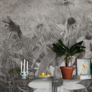 Fototapet, Dreamy Rudbeckia, Black & White, Rebel Walls - Img 3