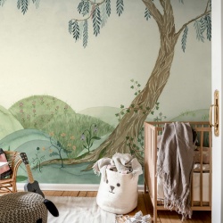 Fototapet, Dreamy Tree, Soft Green, Rebel Walls