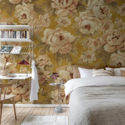 Fototapet, Eternal Blossoms, Yellow, Rebel Walls
