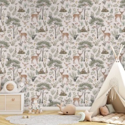 Fototapet Fantastic Forest - White, Kikki Belle