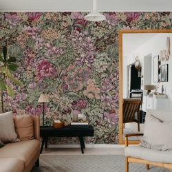 Fototapet, Floral Garden, Red, Rebel Walls