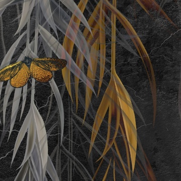 Fototapet, Golden Butterflies, Night, Rebel Walls - Img 4