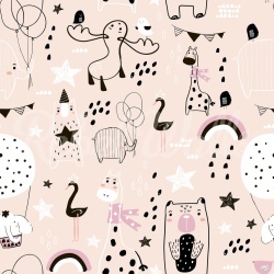 Fototapet, Happy Animals, Pink, Rebel Walls - Img 2