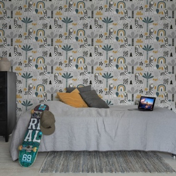 Fototapet, Happy Zebra, Gray, Rebel Walls - Img 3