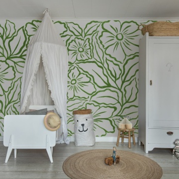 Fototapet, Ink Flowers, Green, Rebel Walls - Img 3