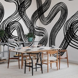 Fototapet, Ink Stripes, Black & White, Rebel Walls - Img 6