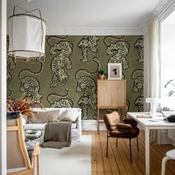 Fototapet, Ink Tiger, Brown, Rebel Walls
