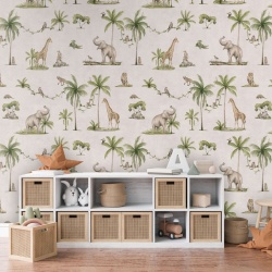 Fototapet Joyful Jungle - White, Kikki Belle - Img 3