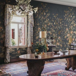 Fototapet lavabil, Chinoiserie Garden, Dark Blue, Sandberg