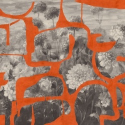 Fototapet lavabil Prehistoric Flowers, Orange, TresTintas - Img 2