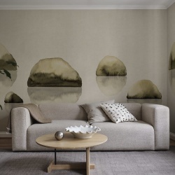 Fototapet lavabil, Spegel, Olive Green, Sandberg