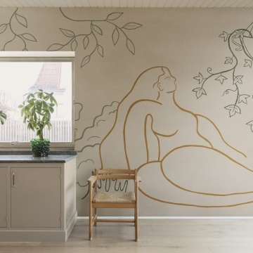Fototapet, Lush Lines, Orange & Green, Rebel Walls - Img 3