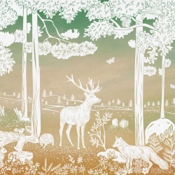 Fototapet Monochrome Forest - Green Sky, Kikki Belle - Img 2