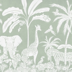 Fototapet Monochrome Jungle - Green, Kikki Belle - Img 2
