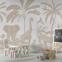 Fototapet Monochrome Jungle - White Vintage, Kikki Belle - Img 4