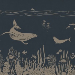Fototapet Monochrome Sea - Blue Vintage, Kikki Belle - Img 2