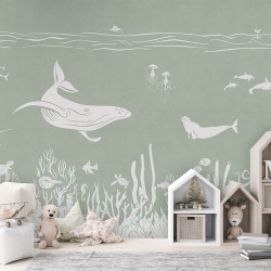 Fototapet Monochrome Sea - Green, Kikki Belle - Img 3