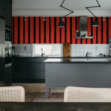 Fototapet, Painted Stripes, Red, Rebel Walls - Img 3