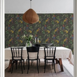 Fototapet, Parrots, Green, Rebel Walls