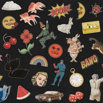 Fototapet, Patches, Black, Rebel Walls - Img 2