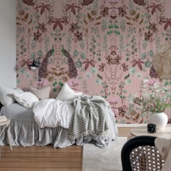 Fototapet, Peacock Garden, Pink, Rebel Walls - Img 6