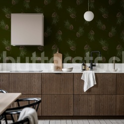 Fototapet, Pine Cones, Dark Green, Rebel Walls - Img 3