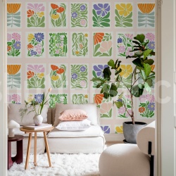Fototapet, Playful Flora, Pink, Rebel Walls