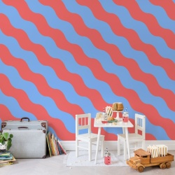 Fototapet, Polka Stripe, Red & Blue, Rebel Walls - Img 6