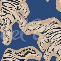 Fototapet, Quirky Tigers, Blue, Rebel Walls - Img 2