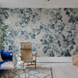 Fototapet, Roses, Blue, Rebel Walls