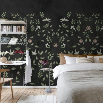 Fototapet, Serene Garden, Black, Rebel Walls - Img 3