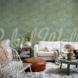 Fototapet, Shimmer Fan, Green, Rebel Walls