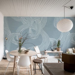 Fototapet, Stripes Repeatable, Blue, Rebel Walls