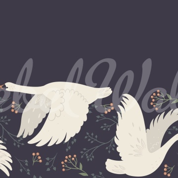 Fototapet, Swan Serenade, Midnight Blue, Rebel Walls - Img 2