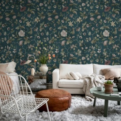 Fototapet, Verdant Bloom, Blue, Rebel Walls
