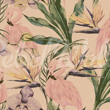 Fototapet, Vintage Flamingos, Rebel Walls - Img 2
