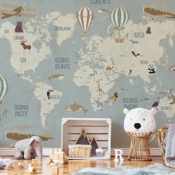 Fototapet Vintage Travel Map - personalizat, VLAdiLA