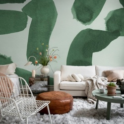 Fototapet, Wiggle Shapes, Green, Rebel Walls