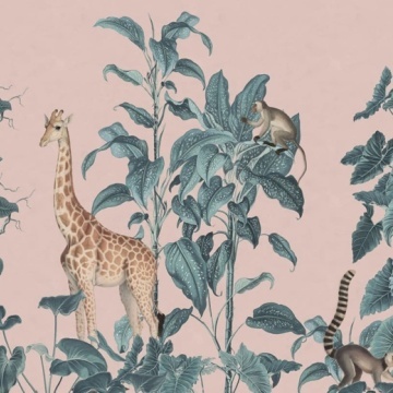 Fototapet, Wildlife Stroll, Pink, Rebel Walls - Img 2