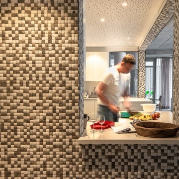 Panou decorativ 3D, Coconut, Honai Mosaic White&Brown, 6 placi 42x42cm, 1.05 mp - Img 10