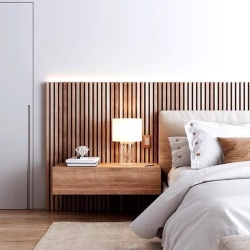 Panou riflaj acustic decorativ, MDF si pasla, AC13, 240x60x2.1cm, Stejar - Img 8
