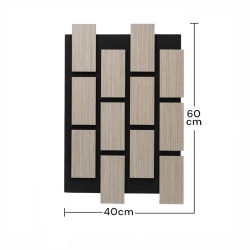 Panou riflaj acustic decorativ, MDF si pasla, AC16, 60x40x2.1cm, Gri - Img 6