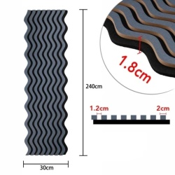 Panou riflaj acustic decorativ, MDF si pasla, AC45, 240x30x1.8cm, Gri inchis - Img 7