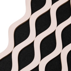 Panou riflaj acustic decorativ, MDF si pasla, AC51, 240x30x1.8cm, Roz - Img 3