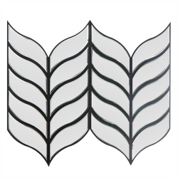 Panou riflaj acustic decorativ, Oglinda si pasla, AC6, 90x80x1.2cm, Gri