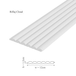 Panou riflaj decorativ 3D, Cloud - 12x1.2x250 cm, Manavi