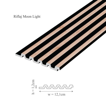 Panou riflaj decorativ 3D din polimer rigid, model Moon Light- 12.2x1.2x270 cm - Img 3