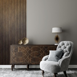 Panou riflaj decorativ 3D Milo, Walnut, 11.6x1.2x270 cm - Img 2
