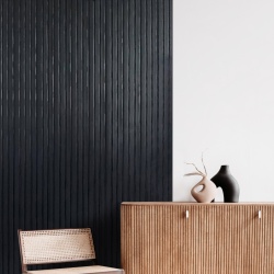 Panou riflaj decorativ 3D Olmo, Negru, 12.2x1.2x270 cm - Img 2